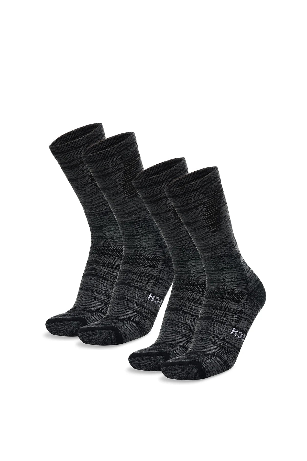 Merino Wool Hiking Socks - (Pack of 2) Black Marble