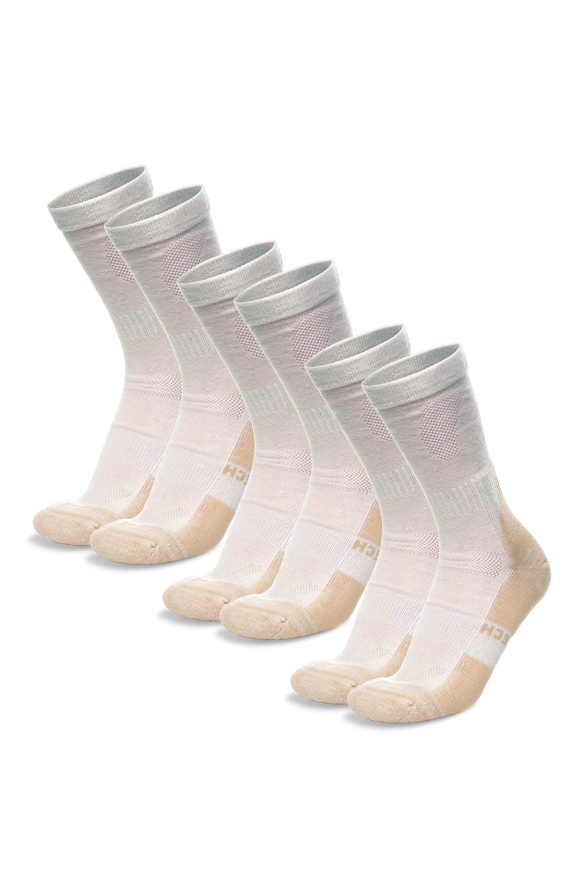 Merino Wool Hiking Socks - (Pack of 3) Creamy