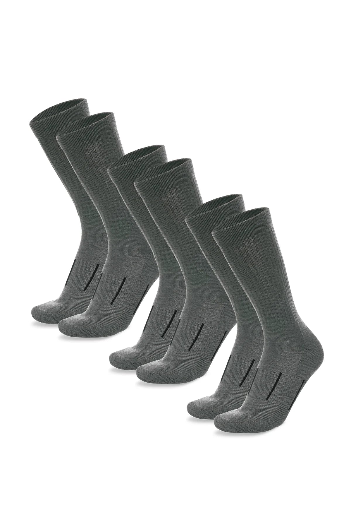 Merino Wool Hiking Socks - (Pack of 3) Dark Grey