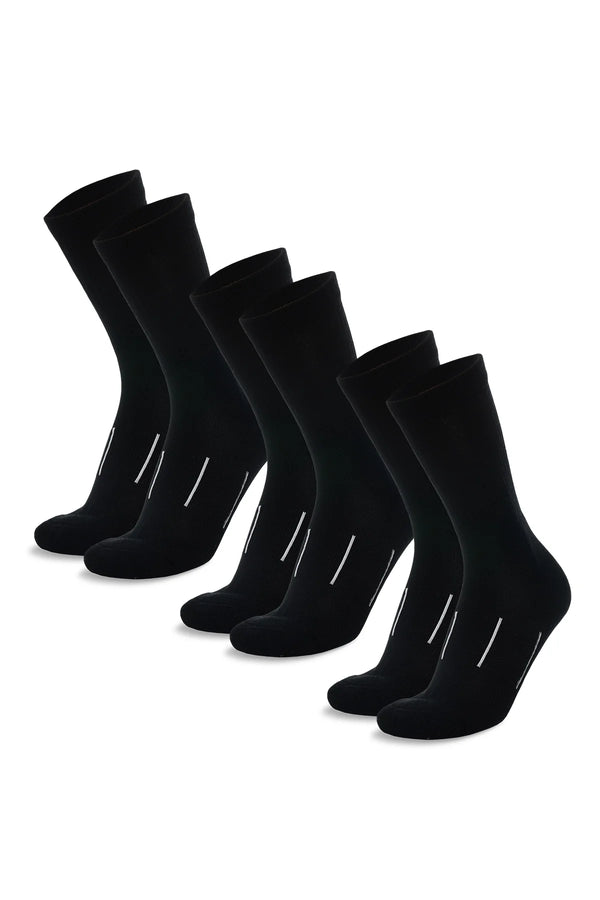 Merino Wool Hiking Socks - (Pack of 3) Jet Black