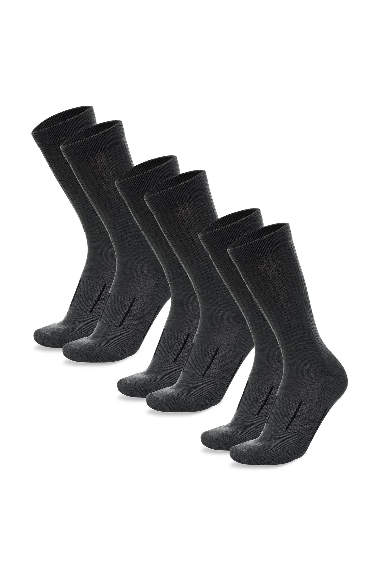 Merino Wool Hiking Socks - (Pack of 3) Steel Grey