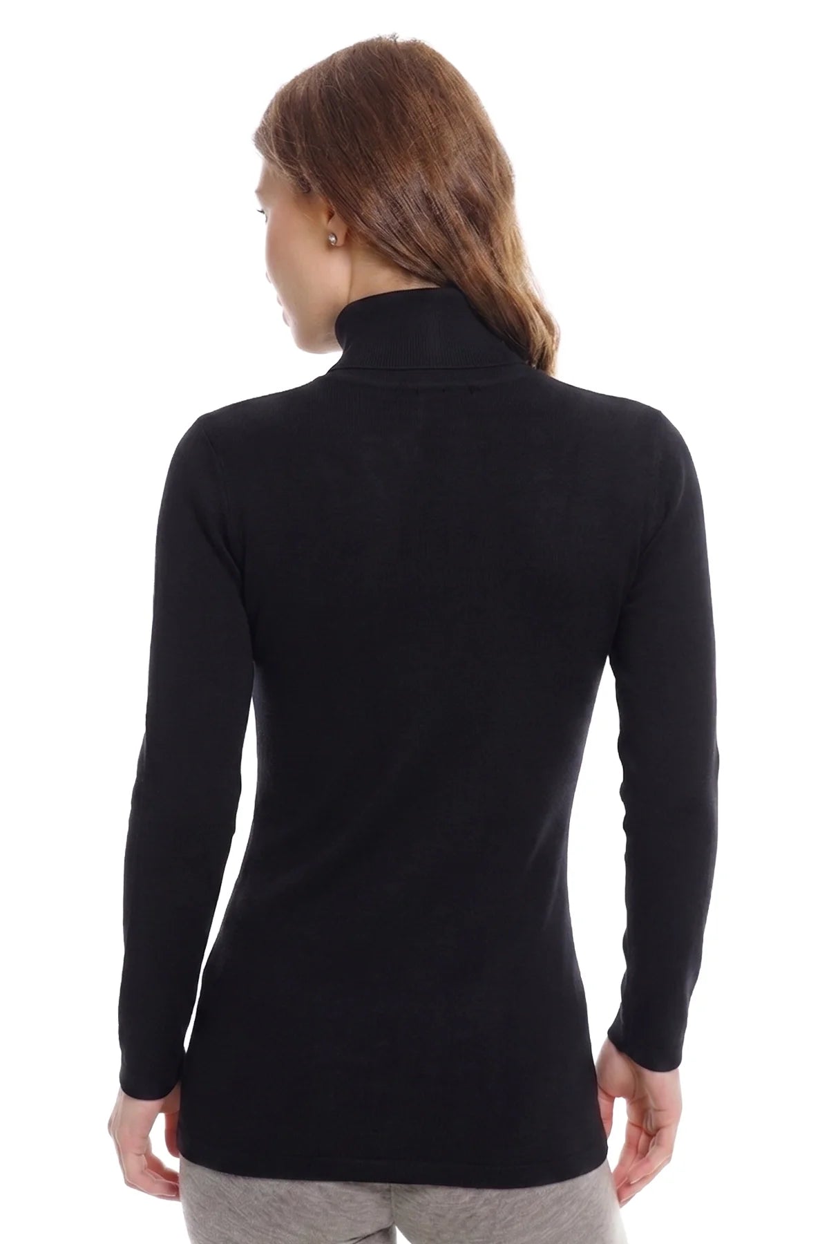 Women's Merino Turtleneck Long Sleeve 260 Black | High Neck