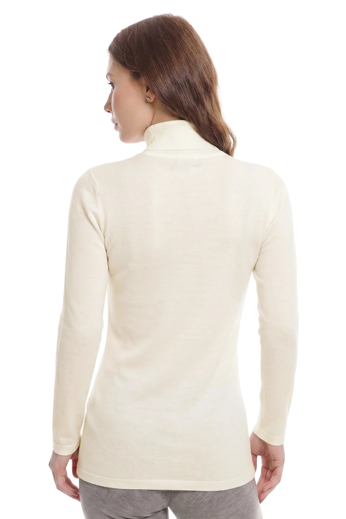 Women's Merino Turtleneck Long Sleeve 260 Natural White | High Neck