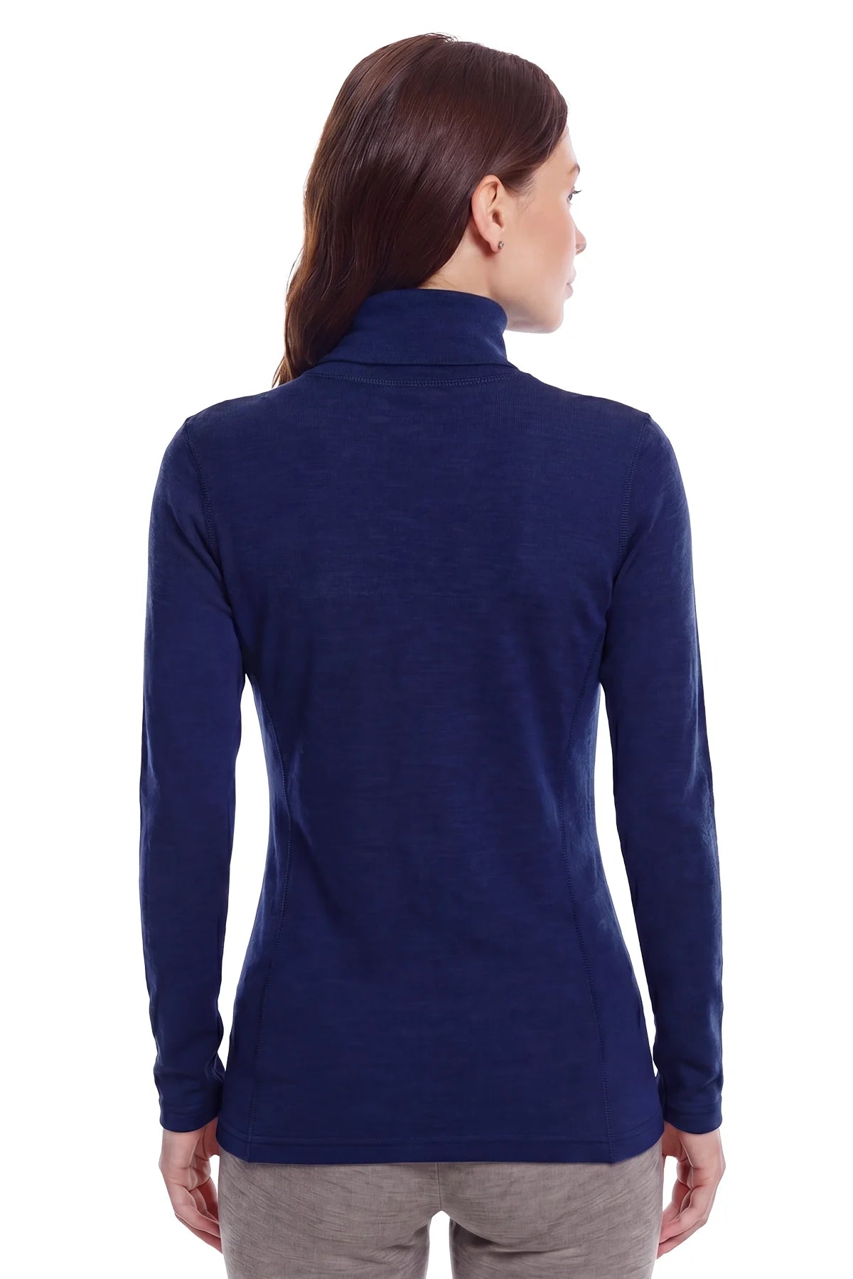 Women's Merino Turtleneck Long Sleeve 260 Navy | High Neck