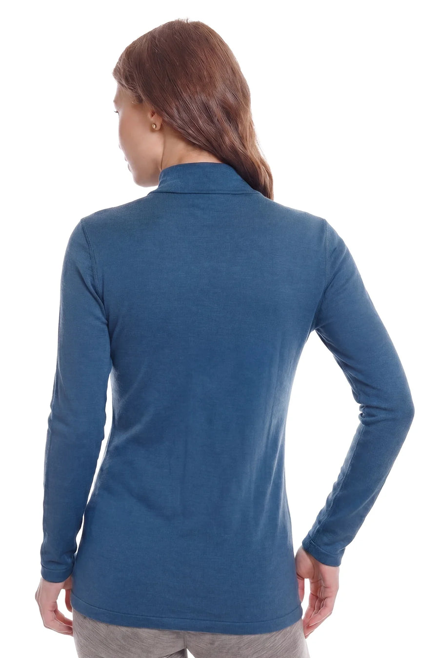 Women's Merino Turtleneck Long Sleeve 260 Denim | Low Neck