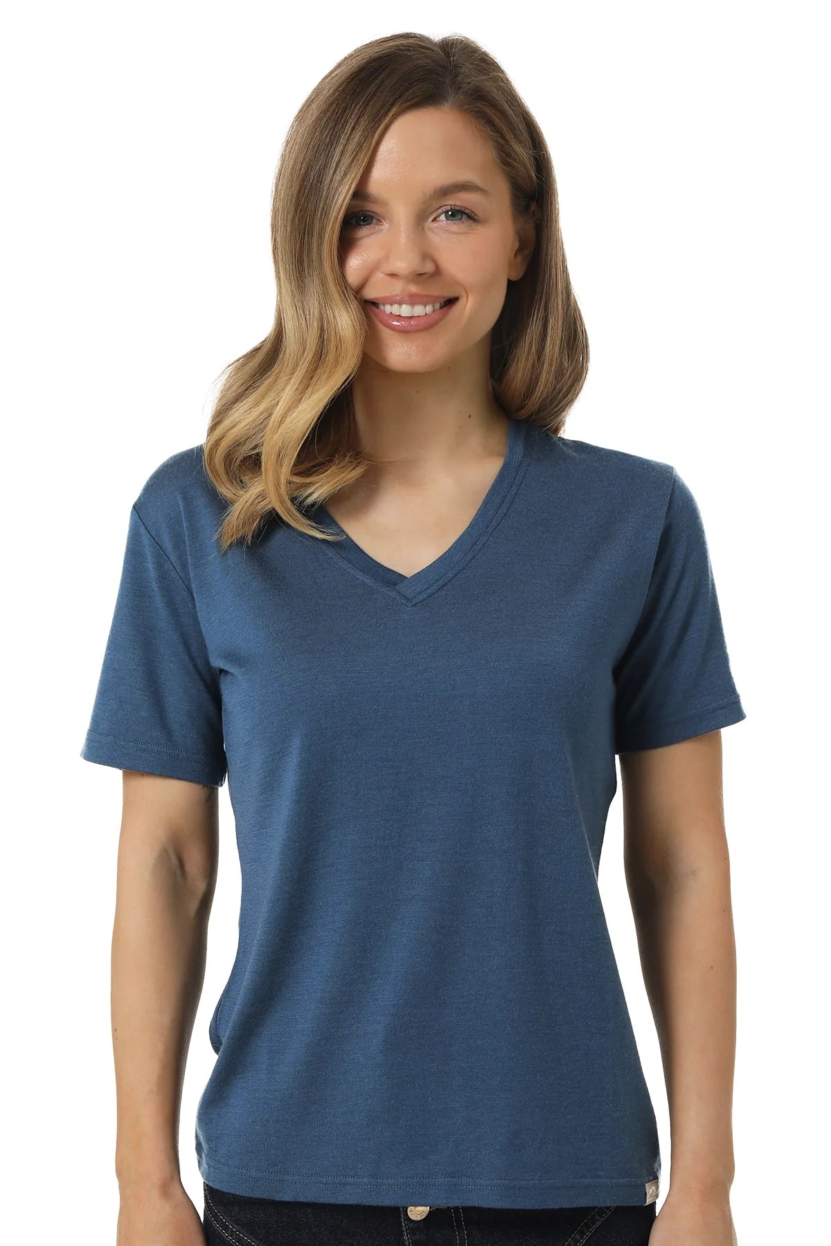 Women's Merino T-shirt 180 Denim | V-Neck (+socks)
