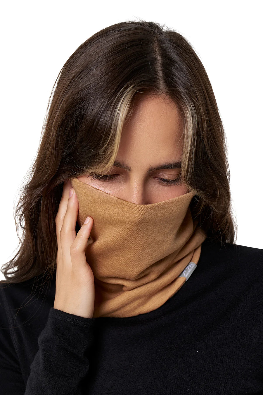 Merino Double-Layer Neck Gaiter Tan
