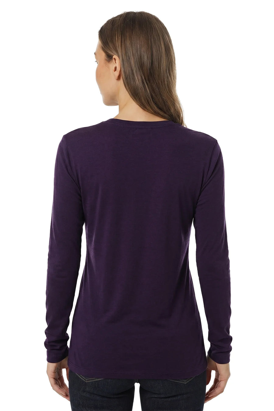 Women's Merino Long Sleeve 190 Dark Purple | Scoop Neck
