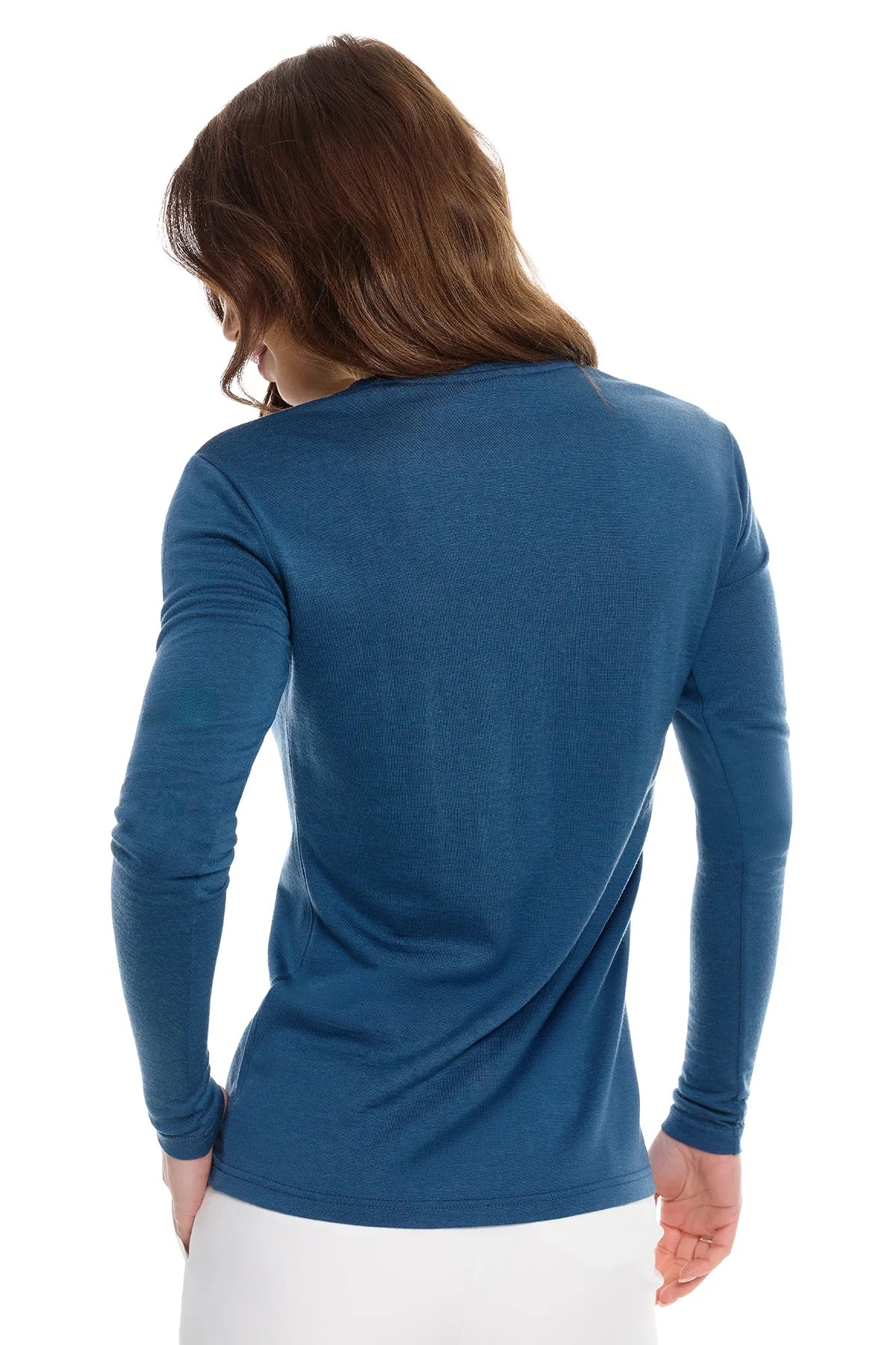 Women's Merino Long Sleeve 190 Denim | Scoop Neck