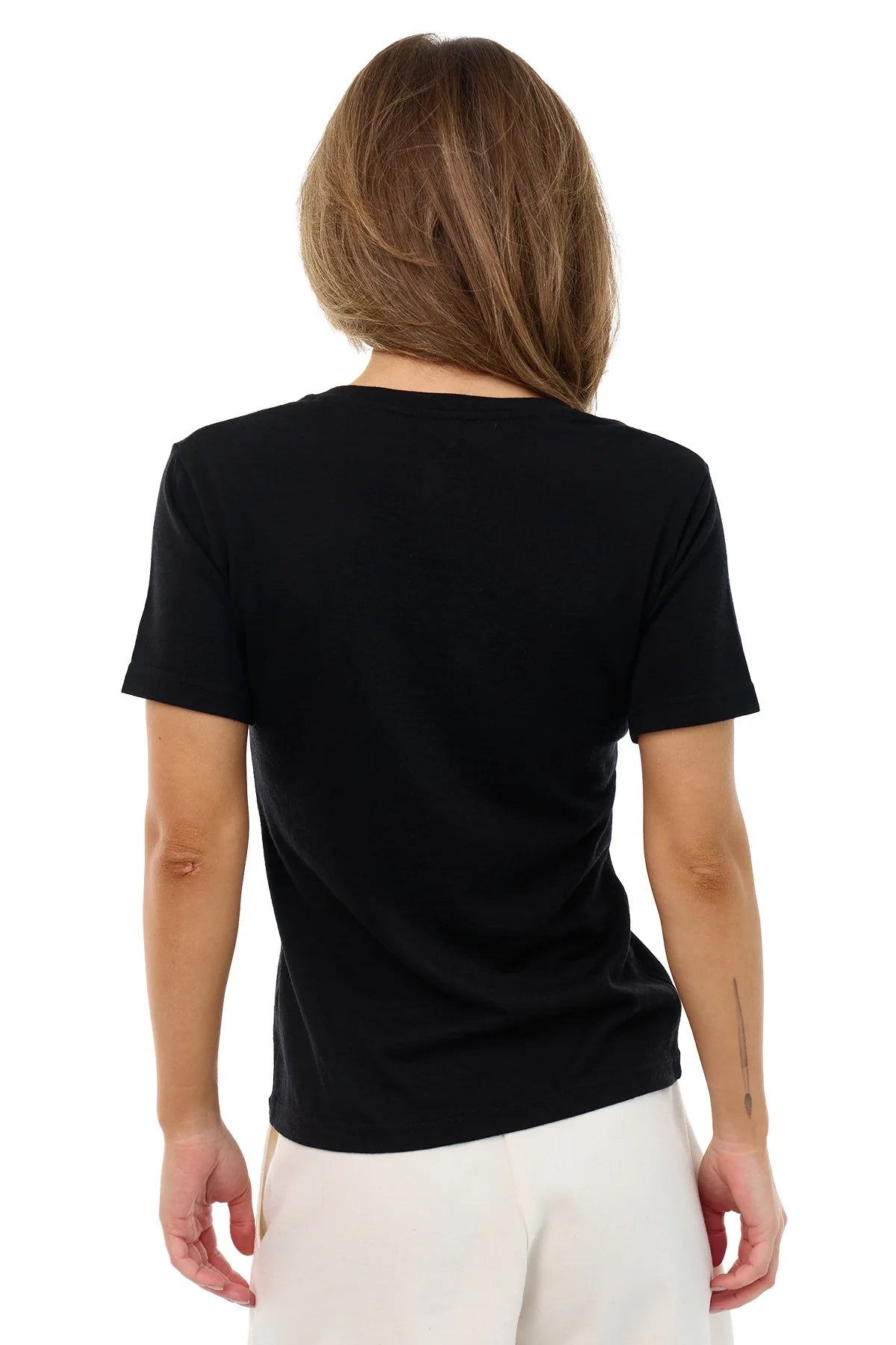 Women's Merino T-shirt 180 Black | Scoop Neck