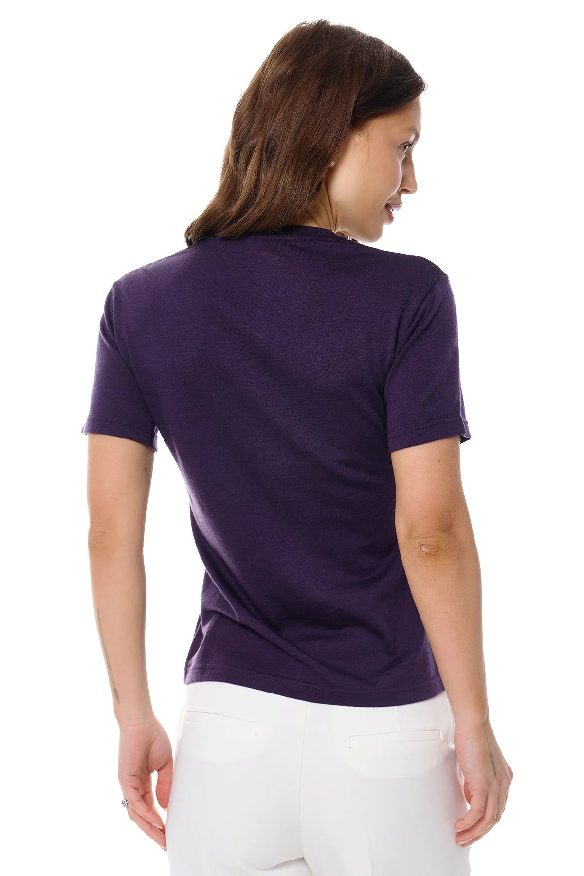 Women's Merino T-shirt 180 Dark Purple | Scoop Neck