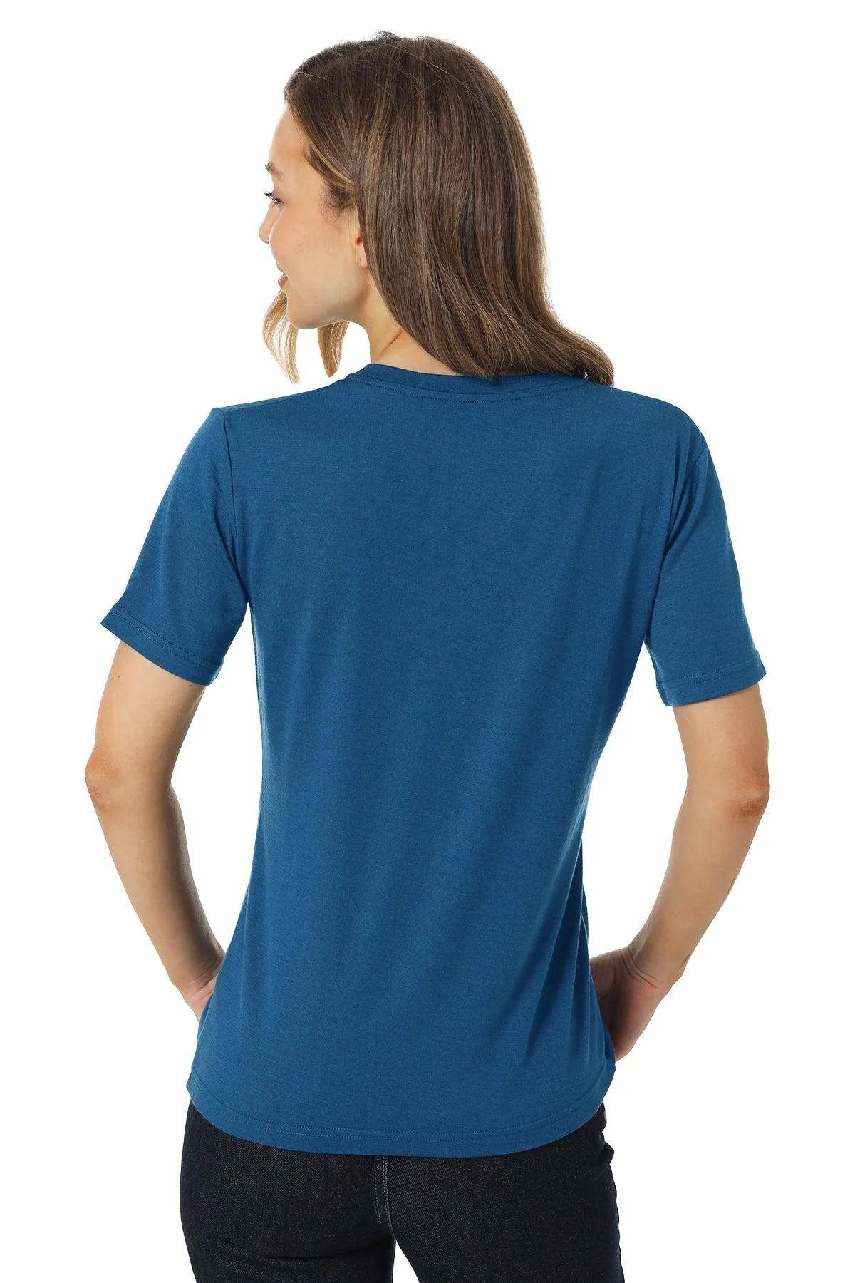 Women's Merino T-shirt 180 Denim | Scoop Neck