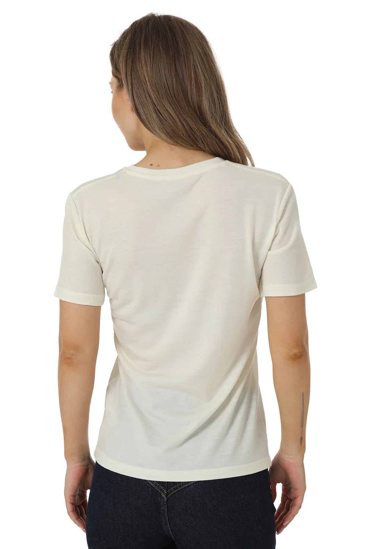Women's Merino T-shirt 180 White Creamy | Scoop Neck