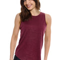 Women's Merino Wool Highneck Tank Top Burgundy