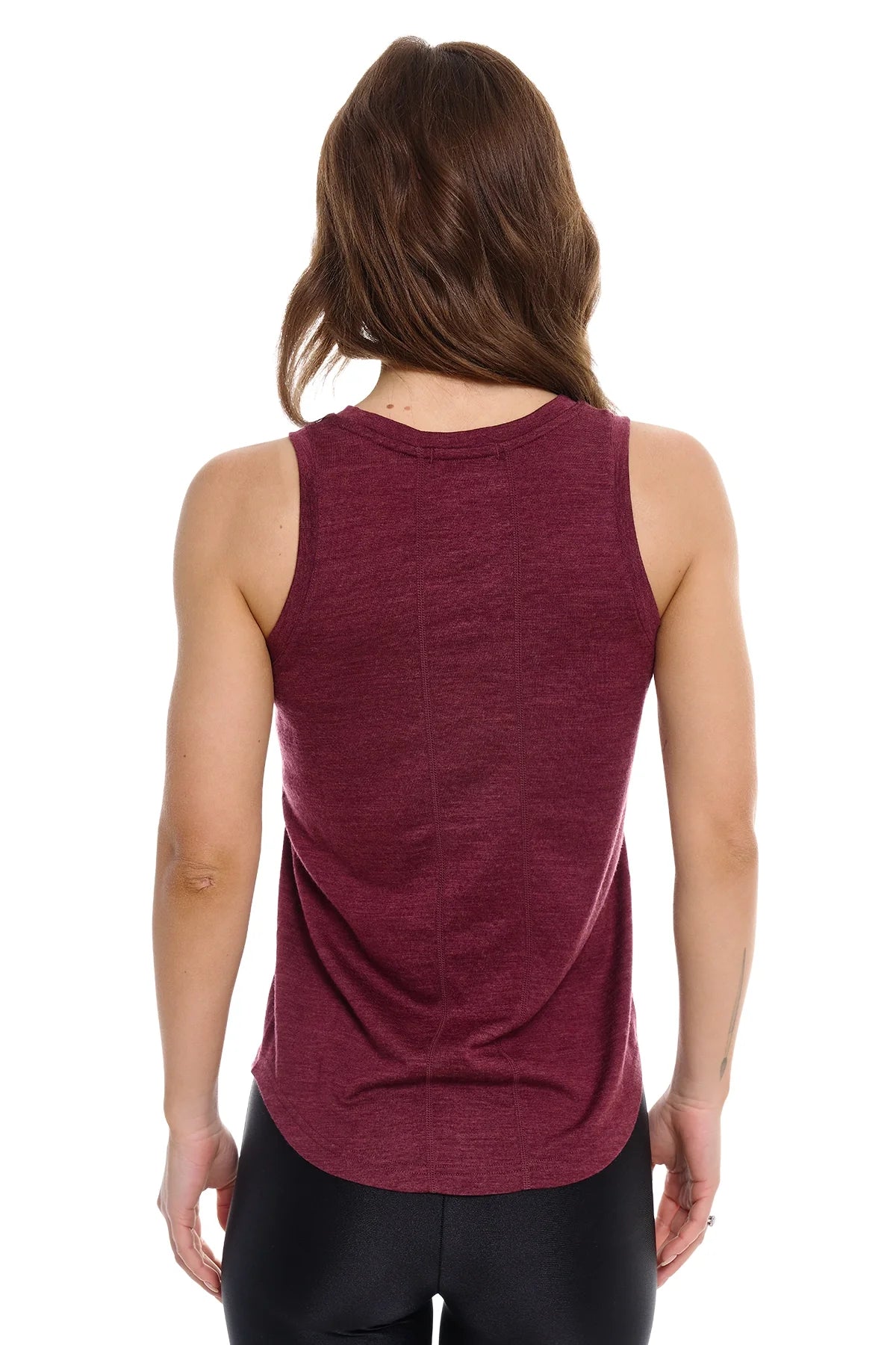 Women's Merino Wool Highneck Tank Top Burgundy
