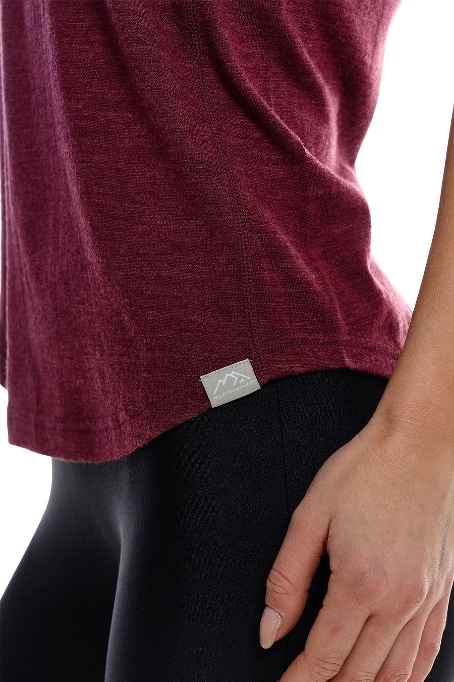 Women's Merino Wool Highneck Tank Top Burgundy