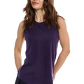 Women's Merino Wool Highneck Tank Top Dark Purple