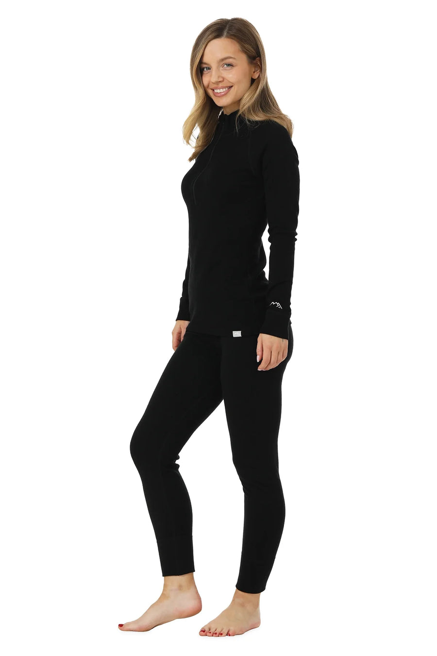 Women's Merino Thermal Set 250 Black Zip-Up