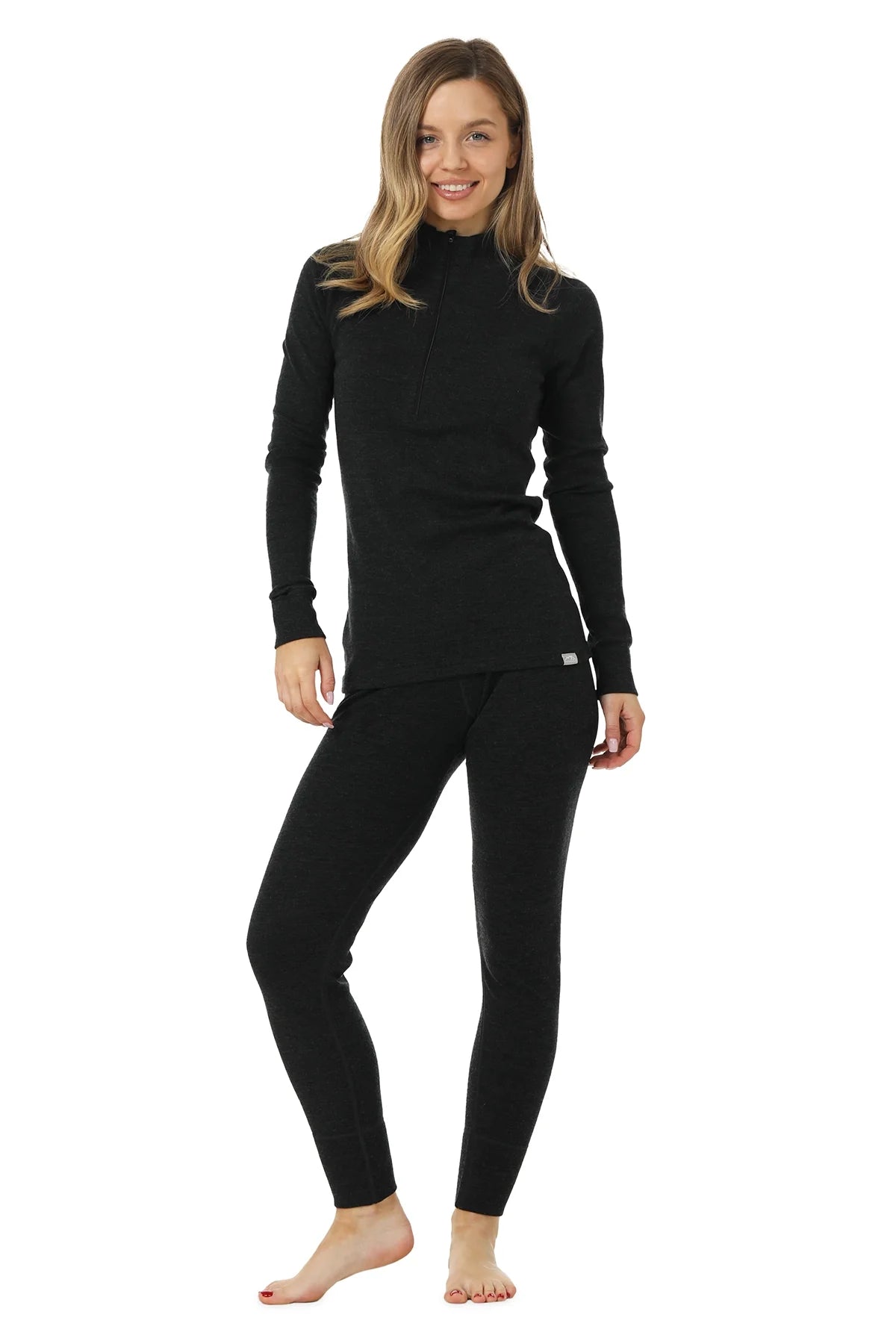Women's Merino Thermal Set 250 Charcoal Grey Zip-up