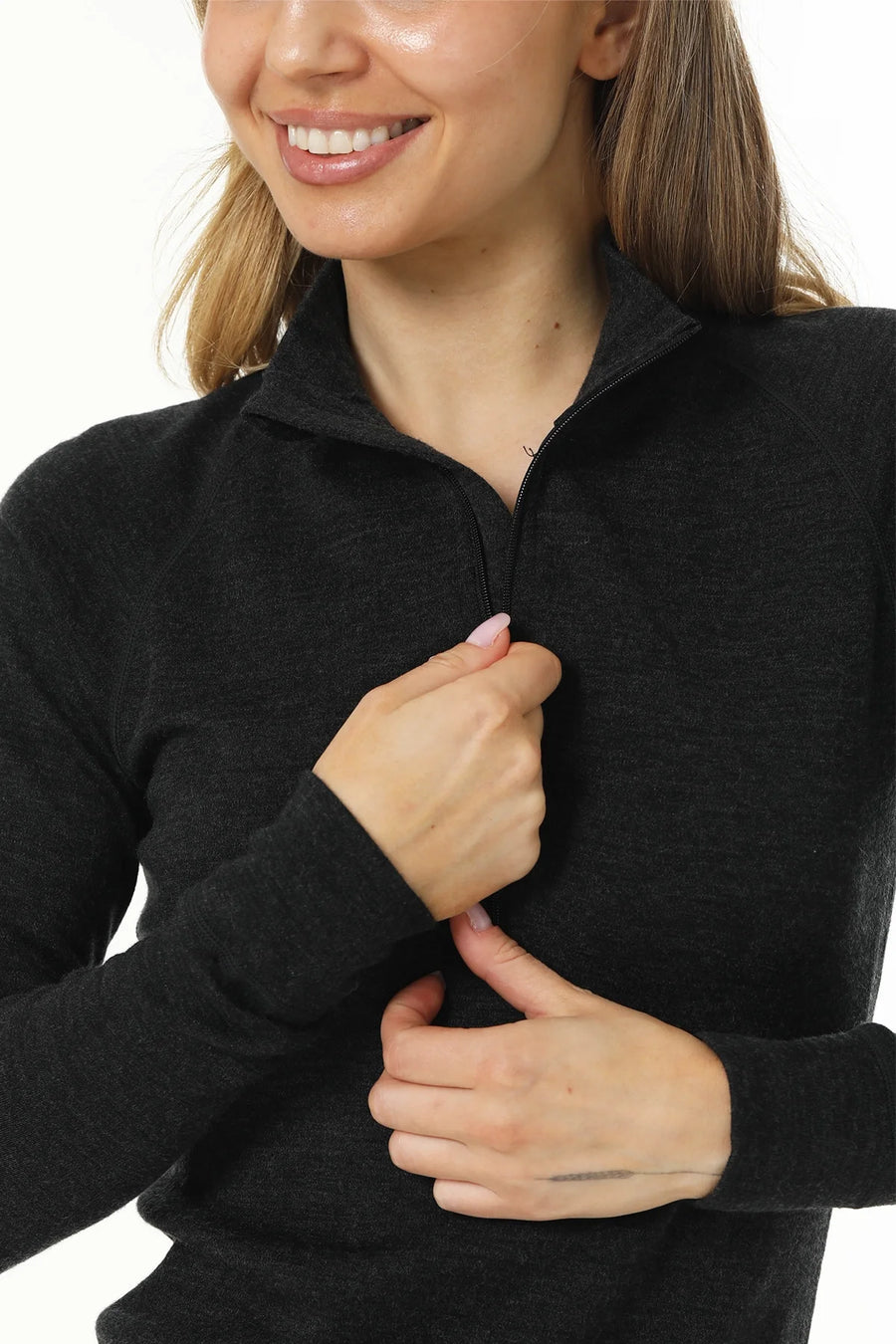 Women's Merino Thermal Set 250 Charcoal Grey Zip-up