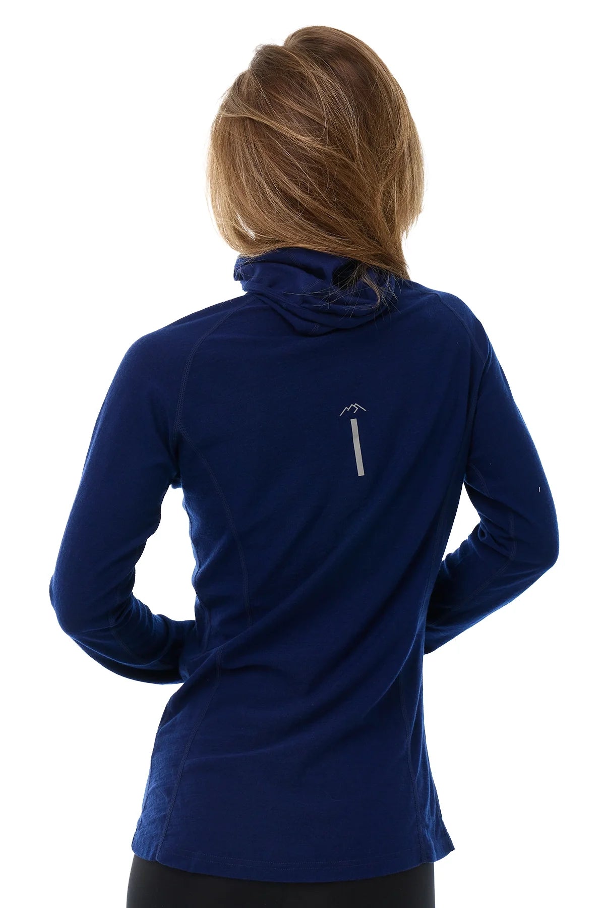 Women's Merino Wool Half Zip Hoodie 190 Navy