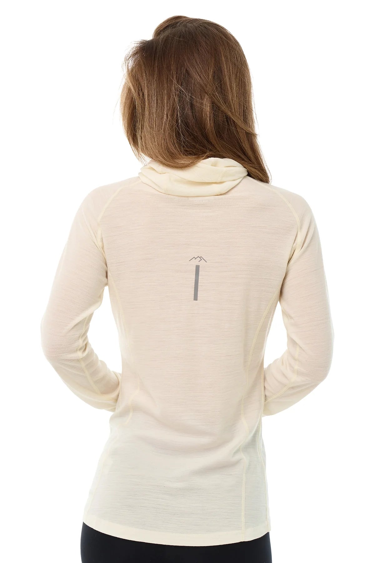 Women's Merino Wool Half Zip Hoodie 190 Off White