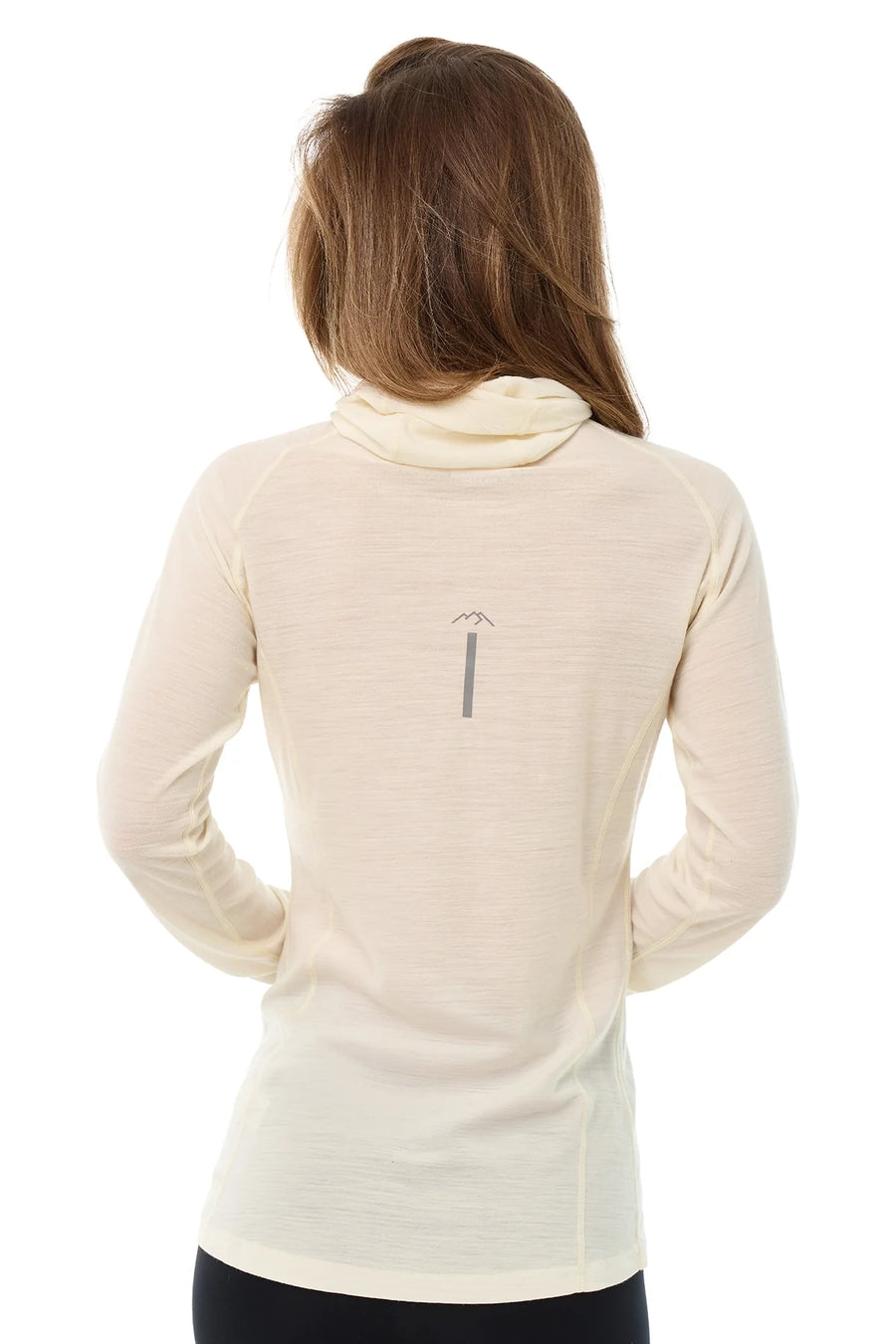 Women's Merino Wool Half Zip Hoodie 190 Off White