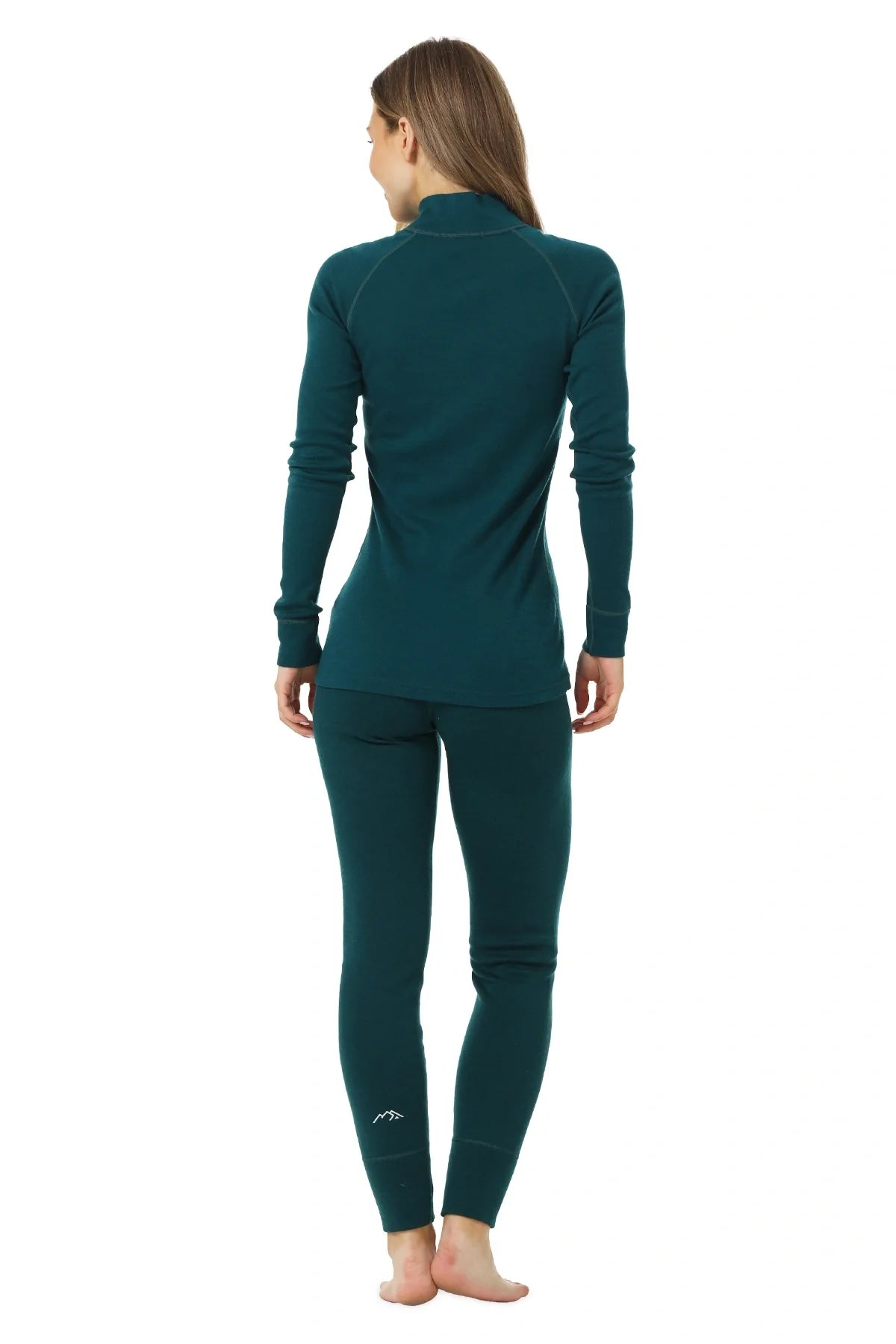 Women's Merino Thermal Set 250 Deep Teal Zip-Up