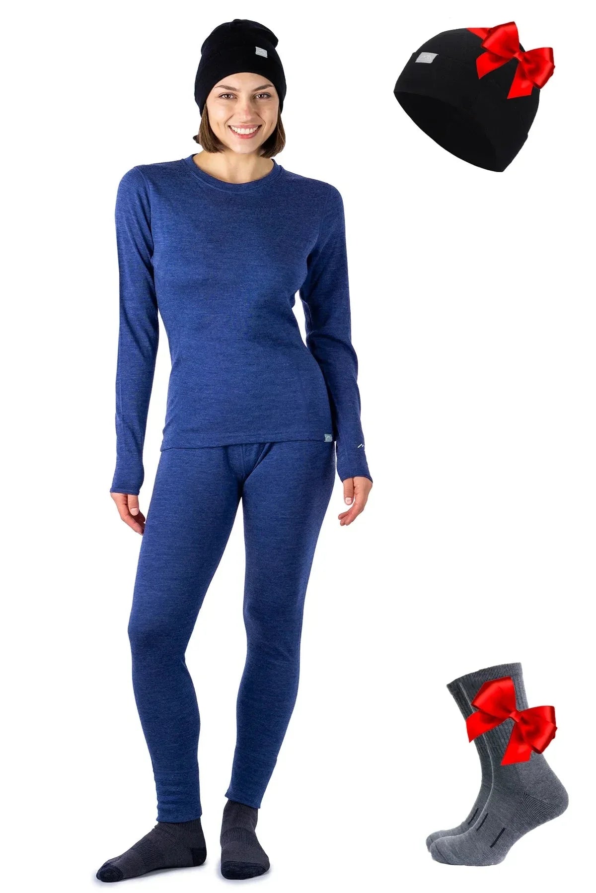 Women's Windsor Blue Set + Black Beanie