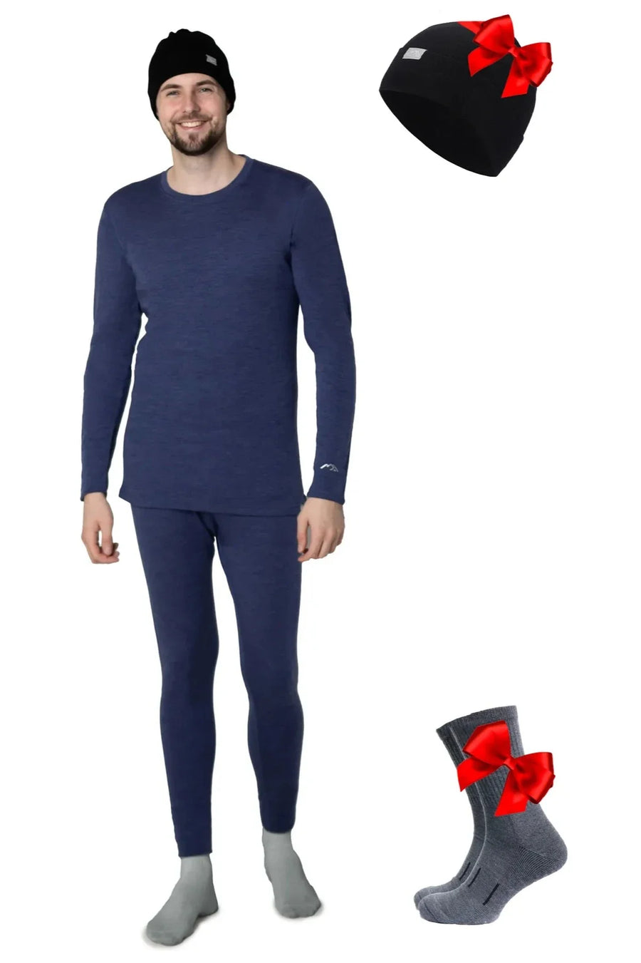 Men's Windsor Blue Set + Black Beanie
