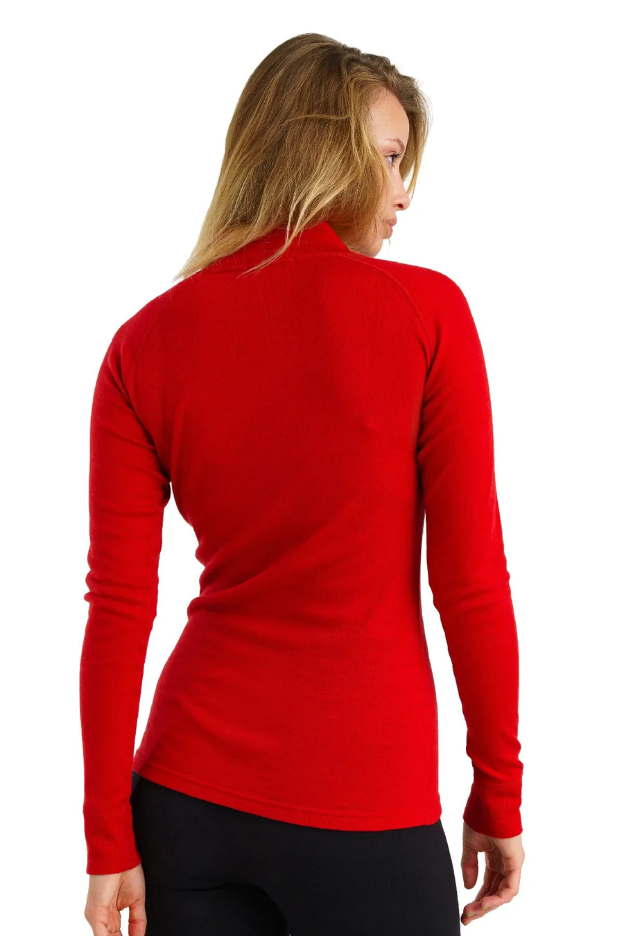 Women's Merino Half Zip Long Sleeve 250 Cherry Red