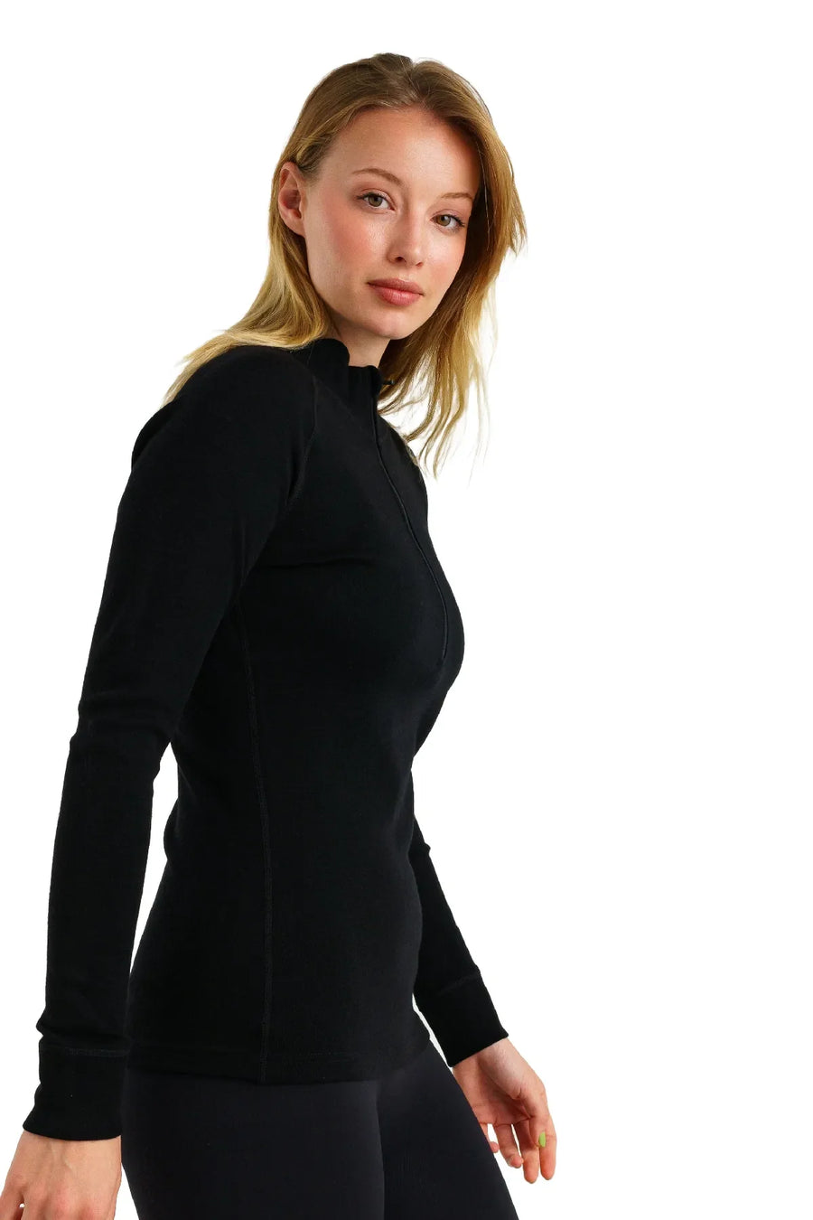 Women's Merino Half Zip Long Sleeve 250 Black