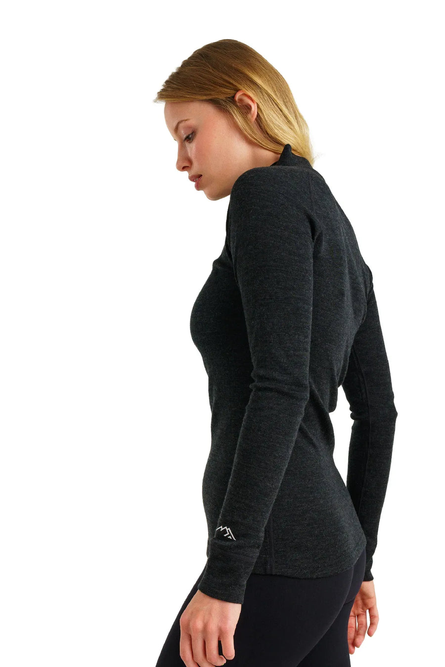 Women's Merino Half Zip Long Sleeve 250 Charcoal Grey