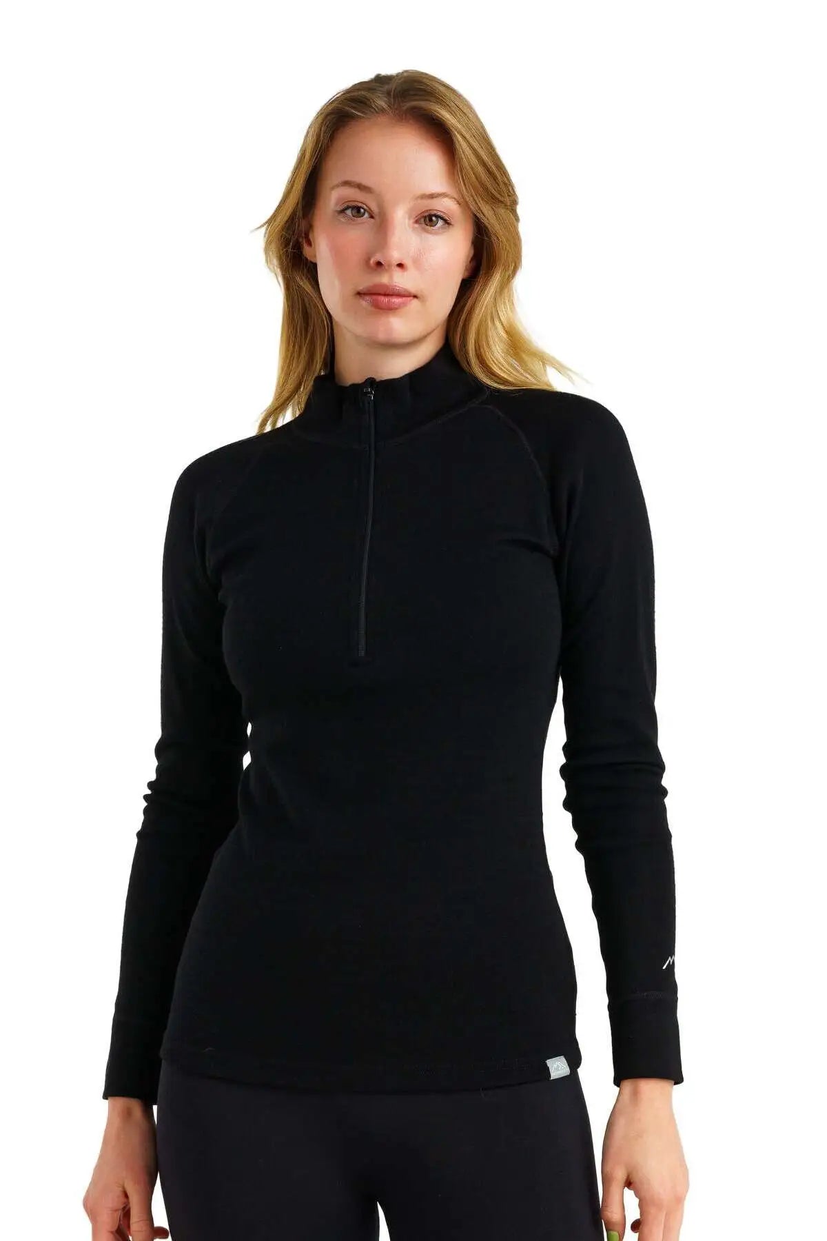 Women's Merino Half Zip Long Sleeve 320 Black
