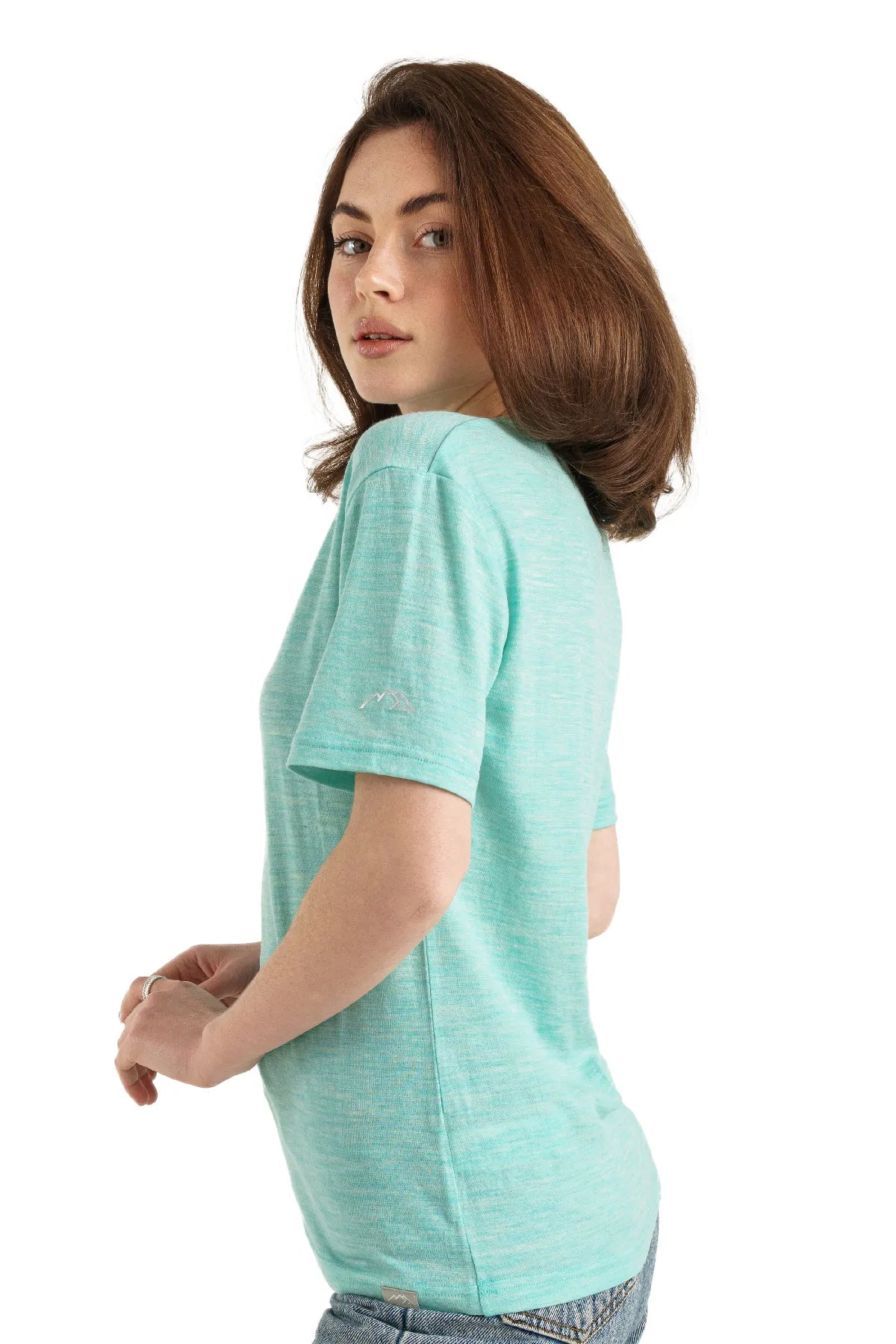 Women's Merino T-shirt 180 Light Teal | Crewneck