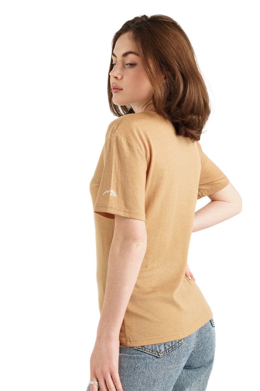 Women's Merino T-shirt 180 Tan | Crewneck