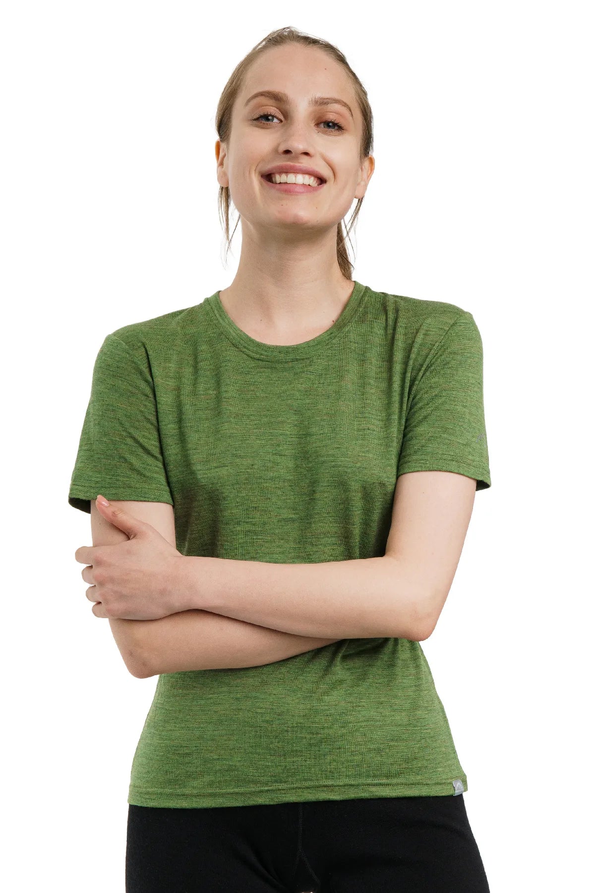Women's Merino T-shirt 180 Olive Green | Crewneck