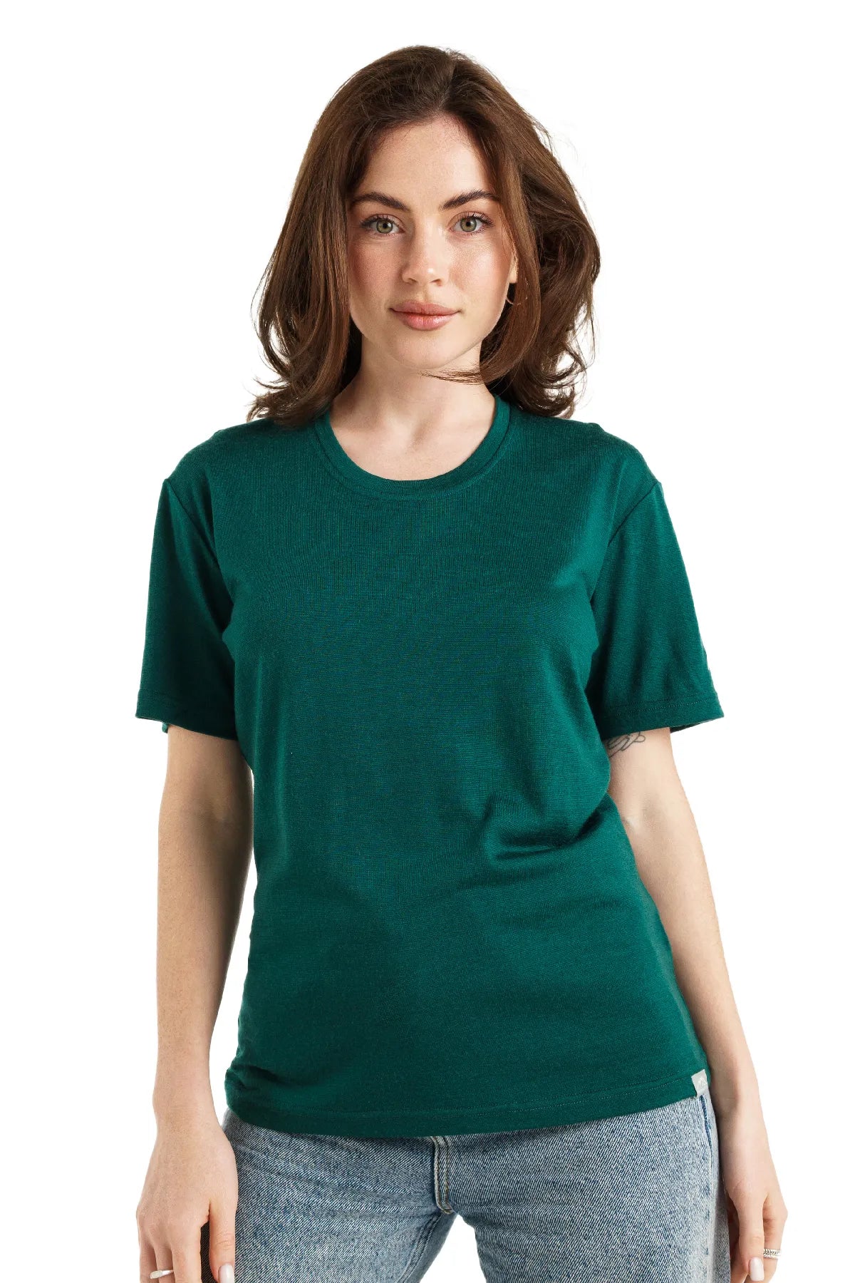 Women's Merino T-shirt 180 Rainforest Green | Crewneck