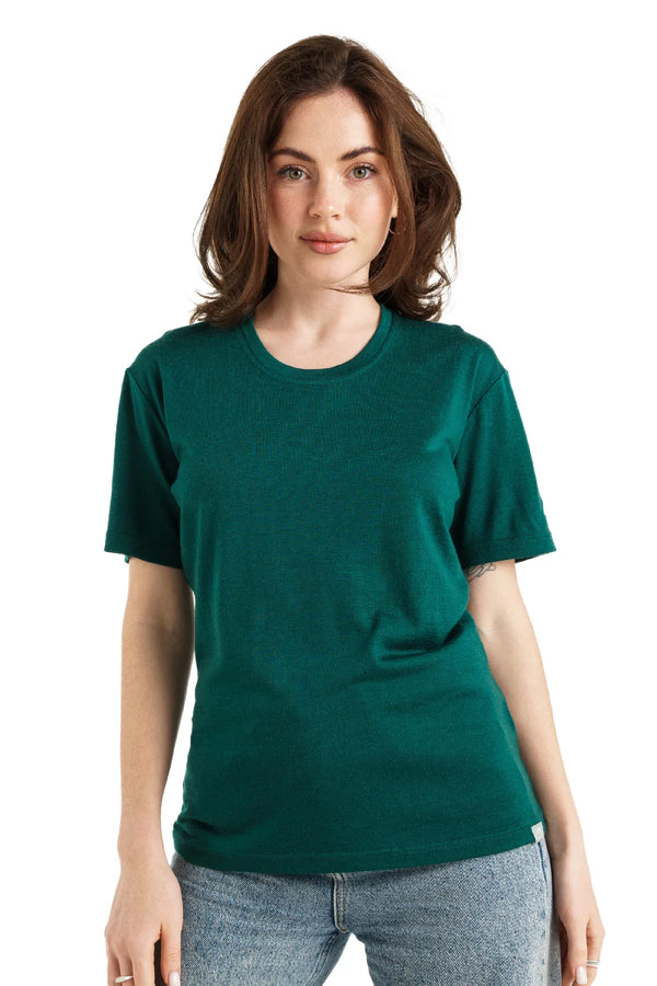 Women's Merino T-shirt 180 Rainforest Green | Crewneck