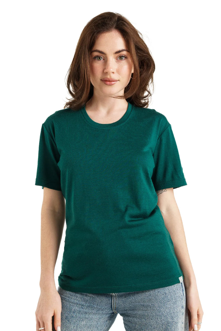 Women's Merino T-shirt 180 Rainforest Green | Crewneck