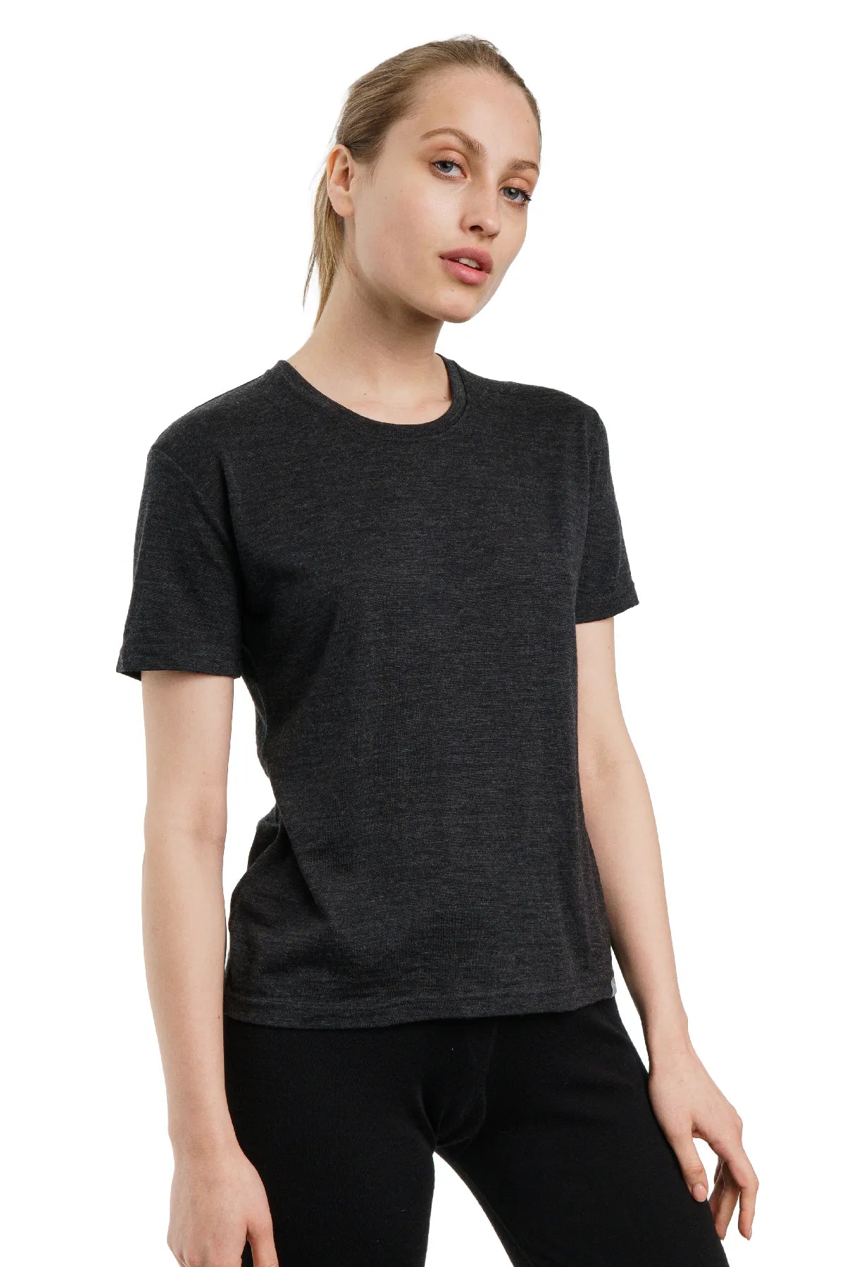 Women's Merino T-shirt 180 Ebony Gray | Crewneck