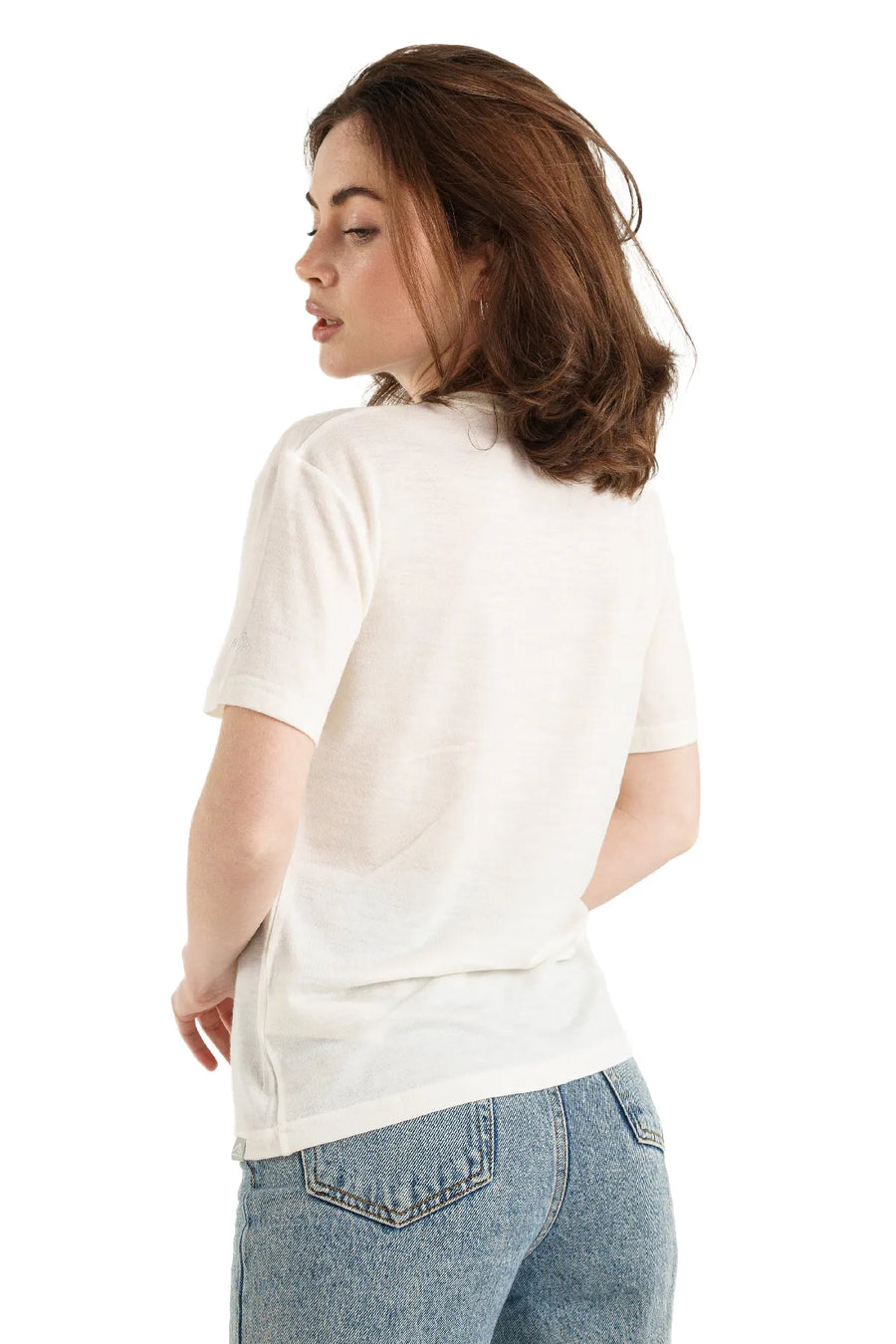 Women's Merino T-shirt 180 Off White | V-Neck (+socks)