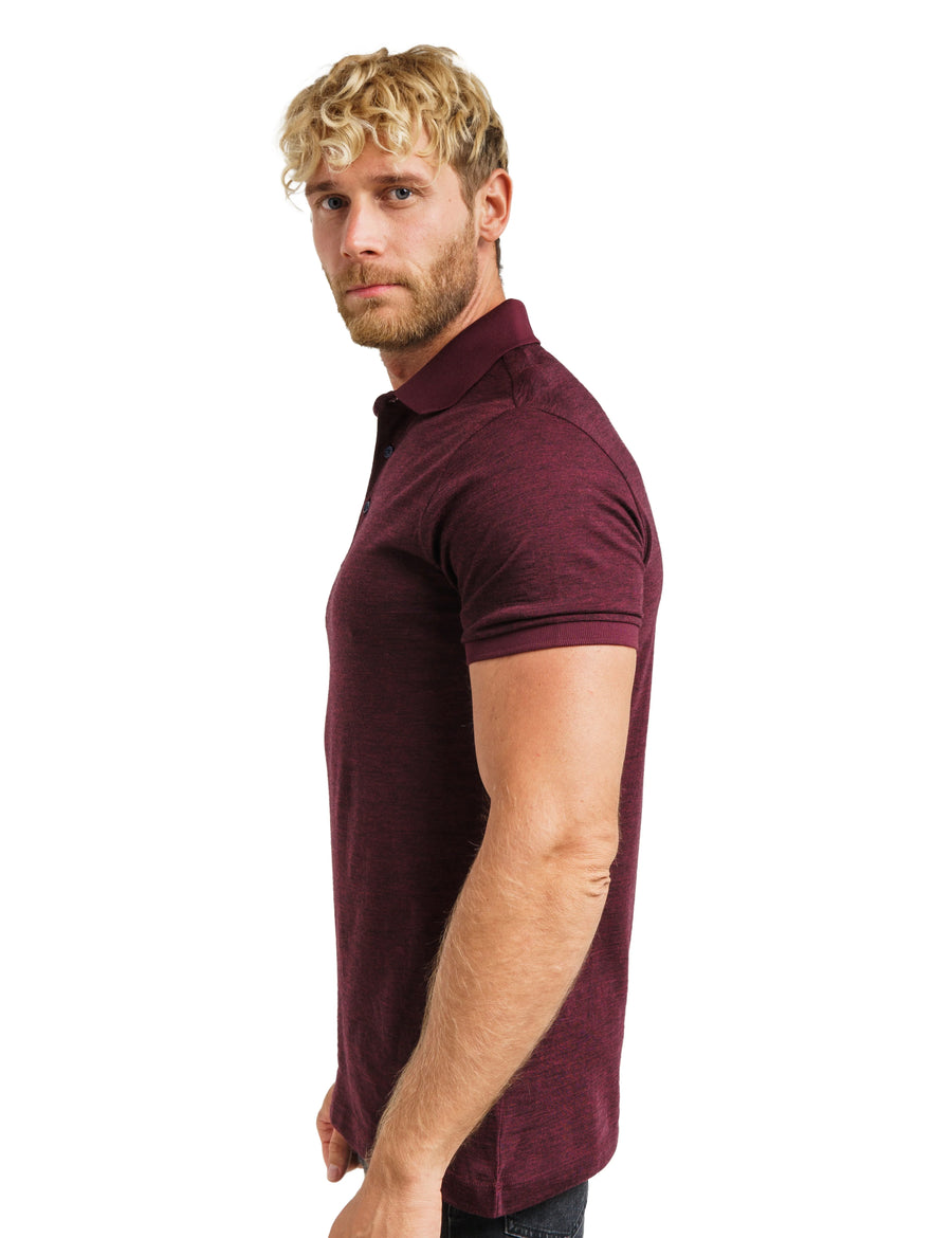 Men's Merino Polo 180 Maroon