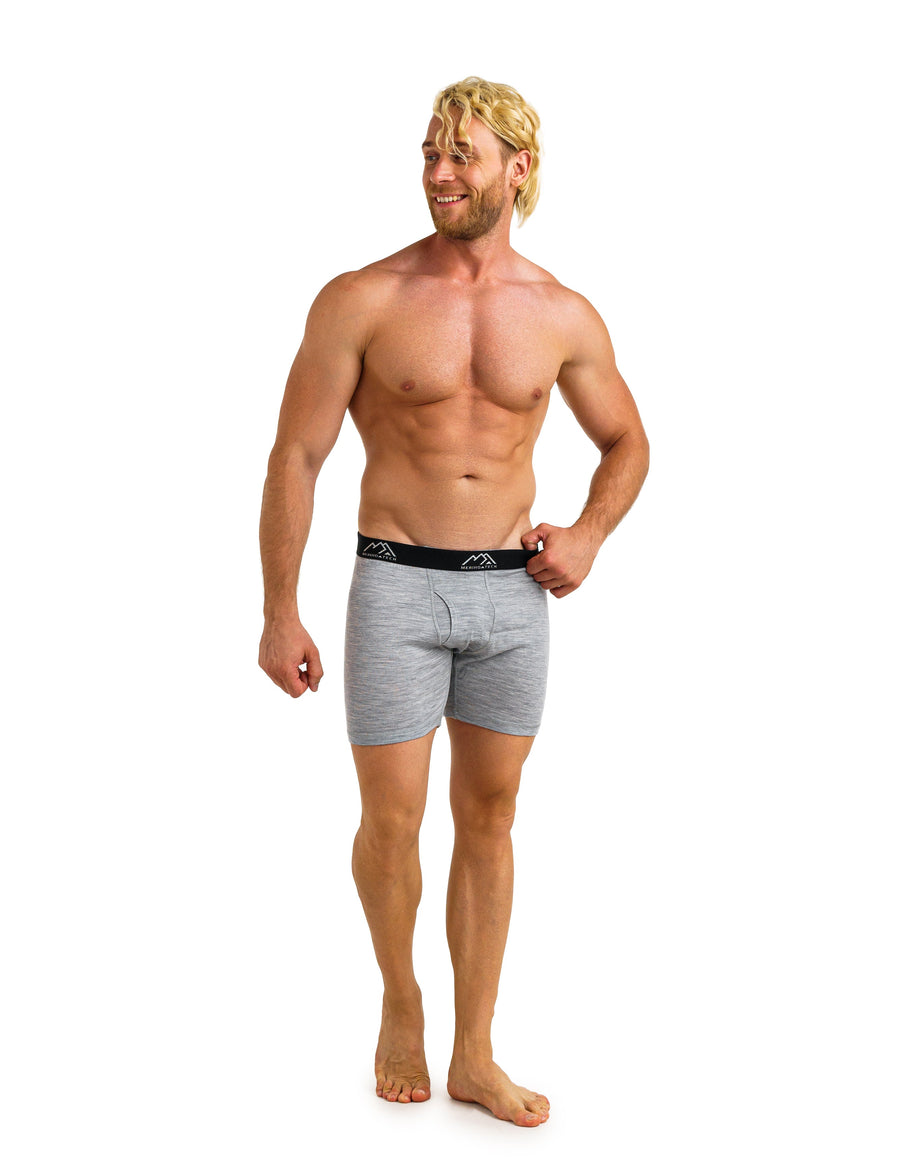 Men's Merino Boxers 190 Heathered Grey (2 Pack)