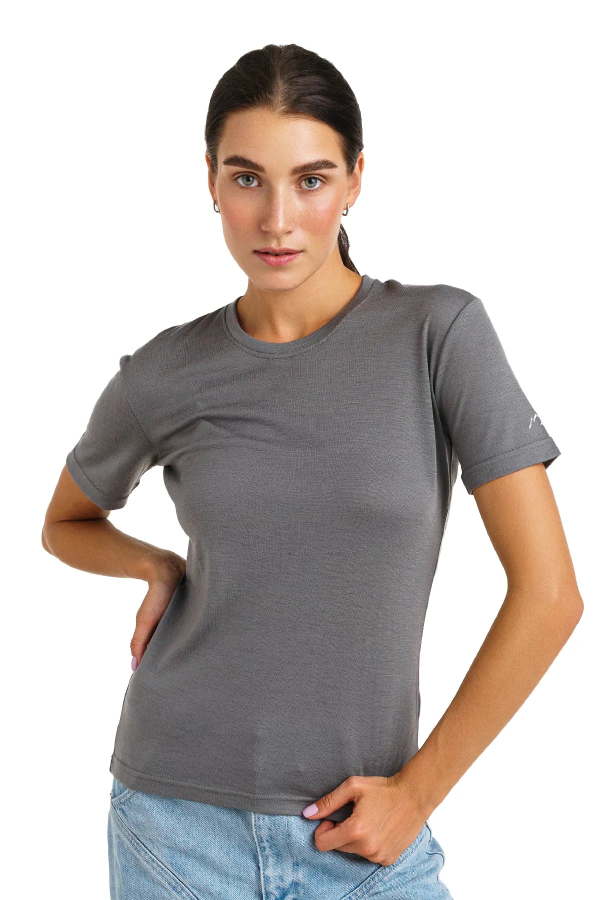 Women's Merino T-shirt 180 Perfect Gray | Crewneck