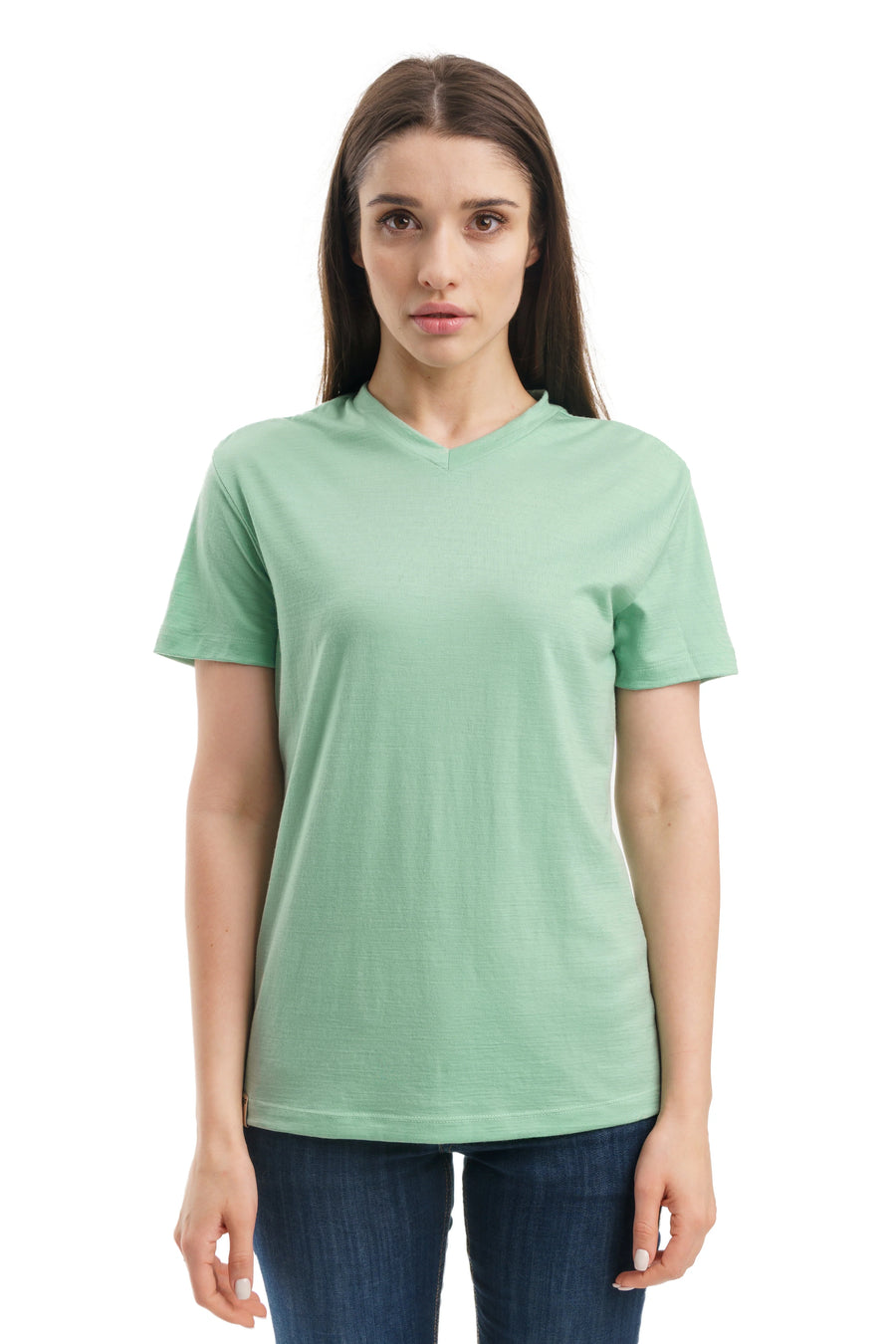 Women's Merino T-shirt 180 Green Tea | V-Neck
