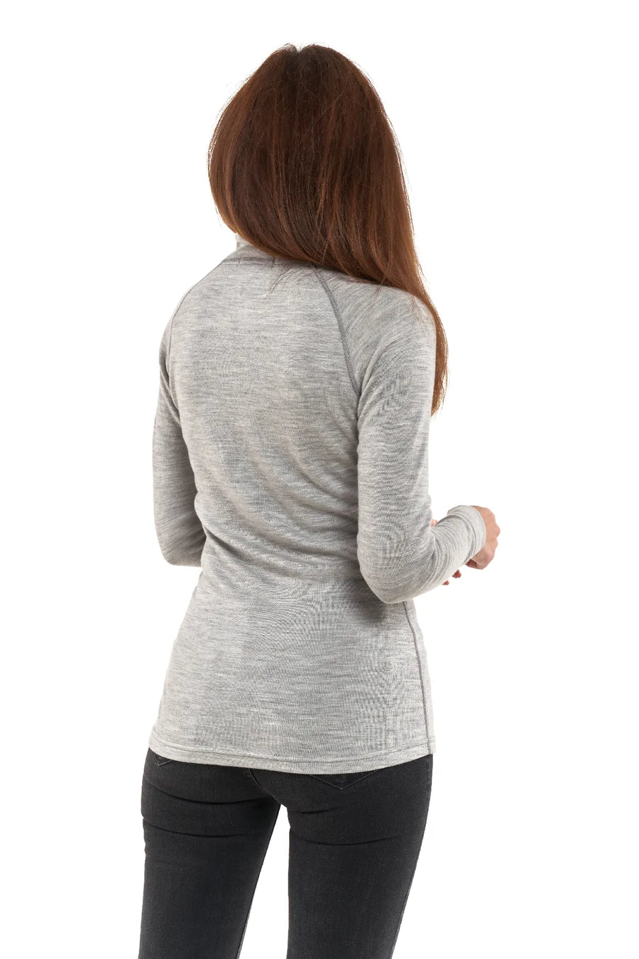 Women's Merino Half Zip Long Sleeve 250 Heather Grey
