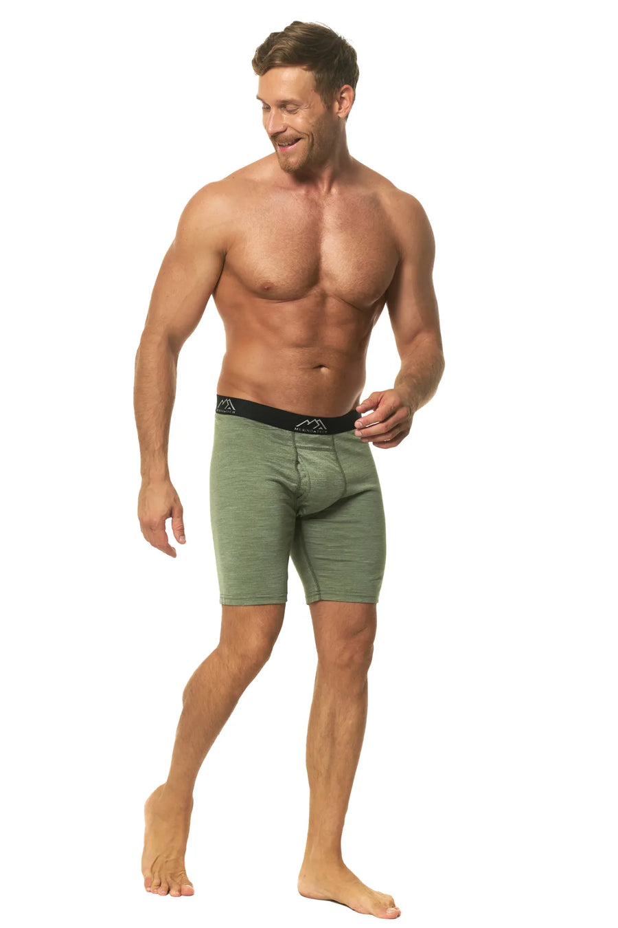 Men's Merino Boxers 170 Heather Olive (1 Pack)