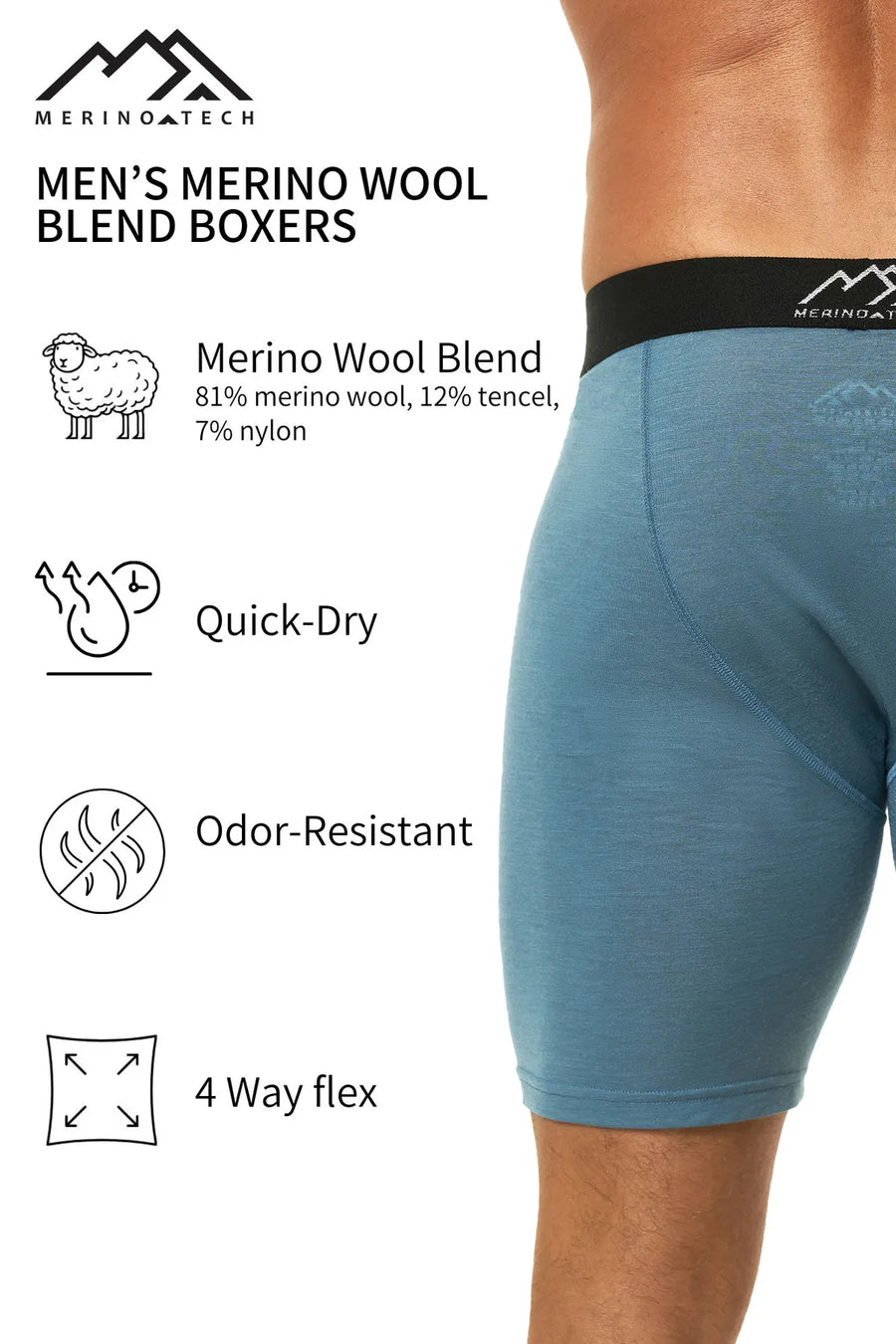 Men's Merino Boxers Dark Sky (1 Pack)