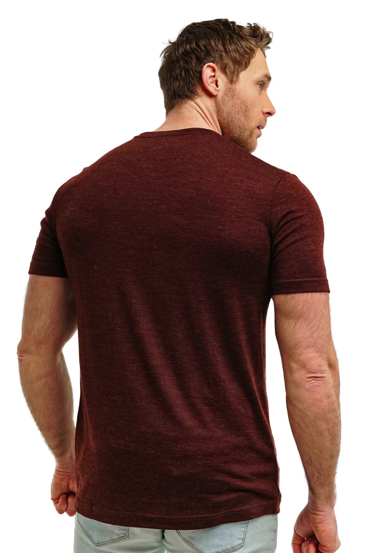Men's Merino T-shirt 180 Bordo Melange